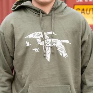 NEW OLD SOUTH APPAREL duck pair hoodie in fatigue green